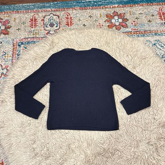 Vince shake ribknit navy cashmere sweater size medium - Picture 6 of 7
